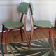 Chaises coeur Baumann en vinyle vert et bois
