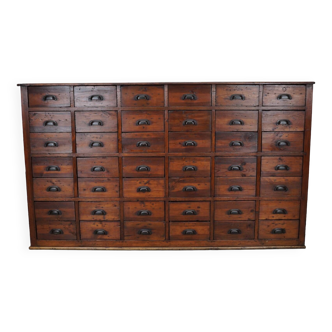 Antique French Pine Apothecary Cabinet, Early 20th Century