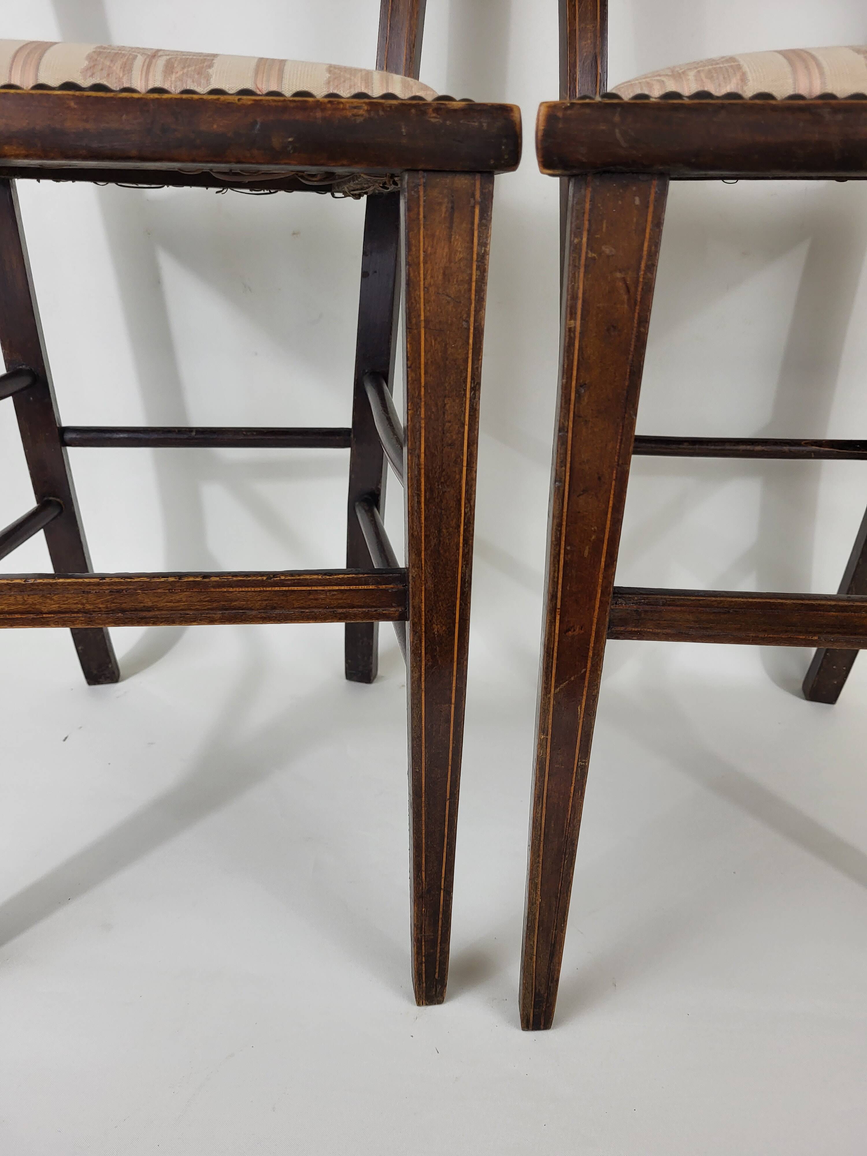 Pair of art nouveau english style chairs