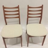 Pair of scandinavian chairs with loop fabric
