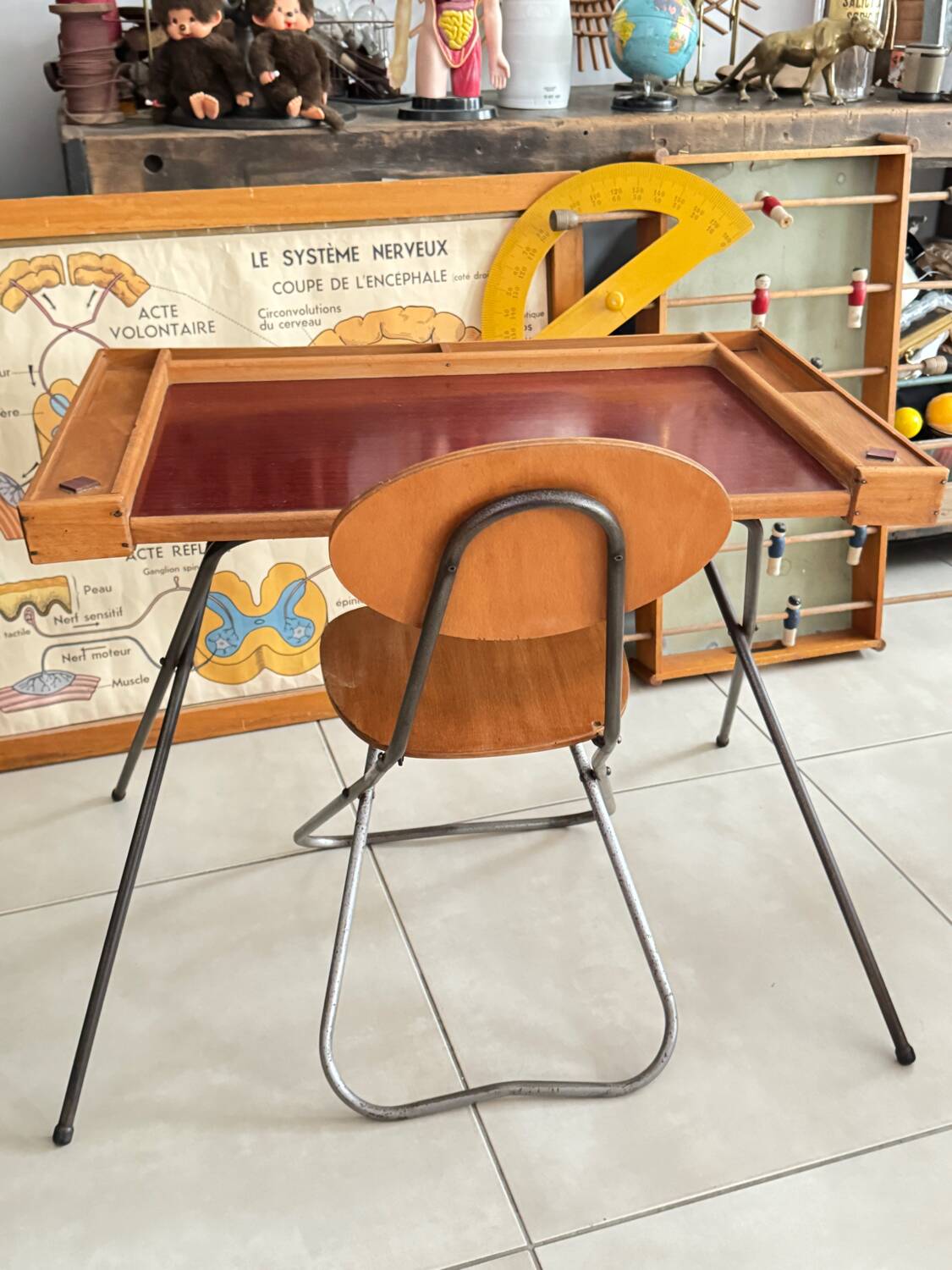 Vintage children's desk and chair set