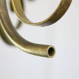 Vintage Italian Brass and Opaline Chandelier