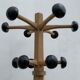 Portemanteau parrot wood tripod 12 black balls Stella 1960