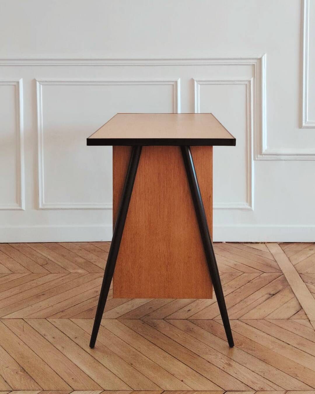 Renovated vintage desk, Scandinavian style, 1950s-60s.