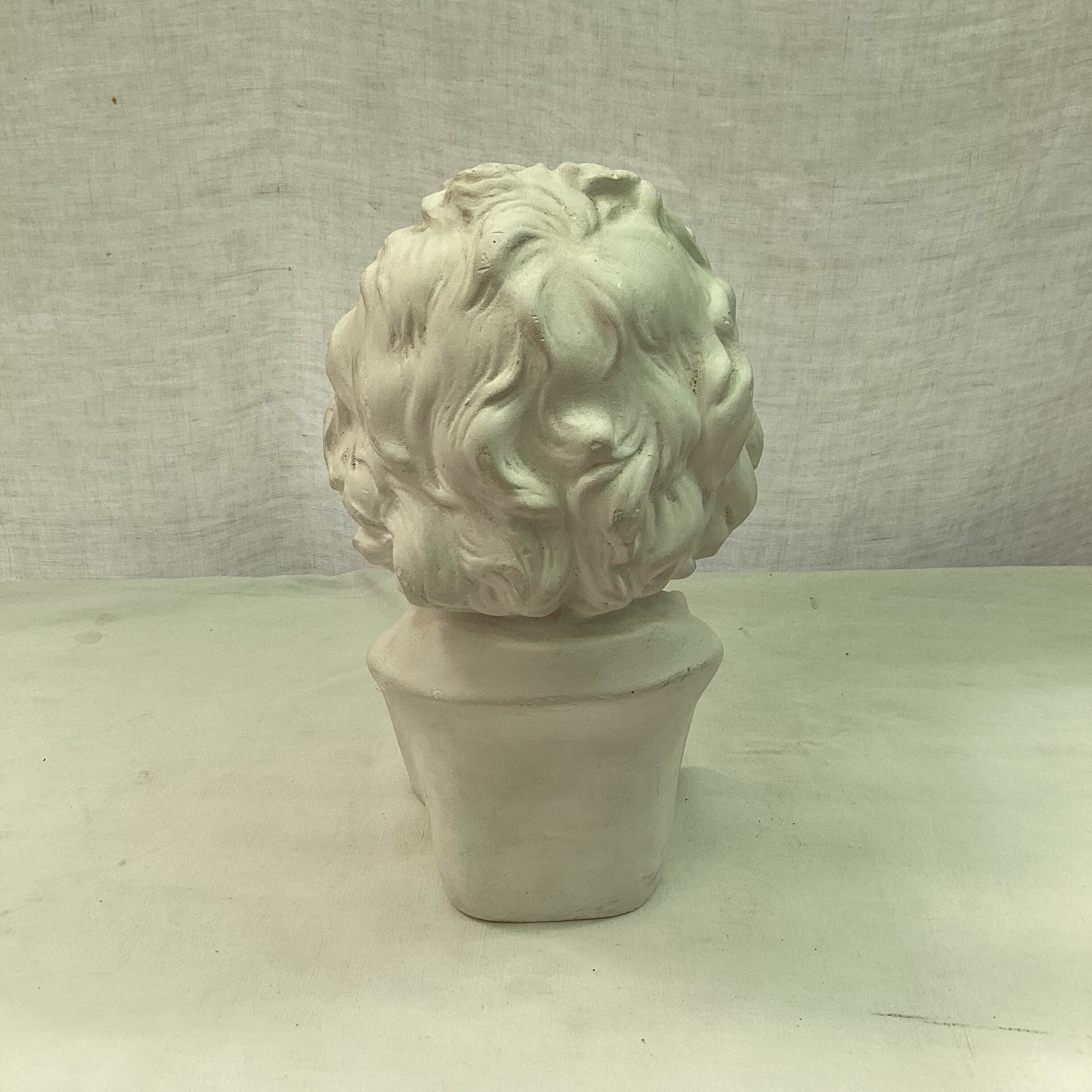 Men's bust in plaster original white