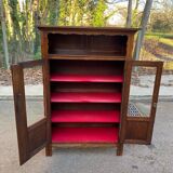 19th-century solid wood Spanish display cabinet 123x180cm