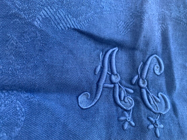 Linen linen linen monogram AC, floral pattern art deco