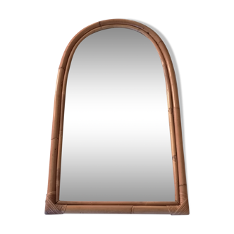 Oval rattan mirror 1960 - 90x53cm