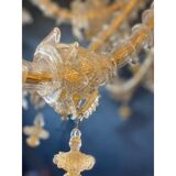 Contemporary Venetian "Ca Rezzionico" Gold Murano Glass Chandelier