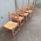 5 old mulched wooden chairs Guillerme and Chambron vintage