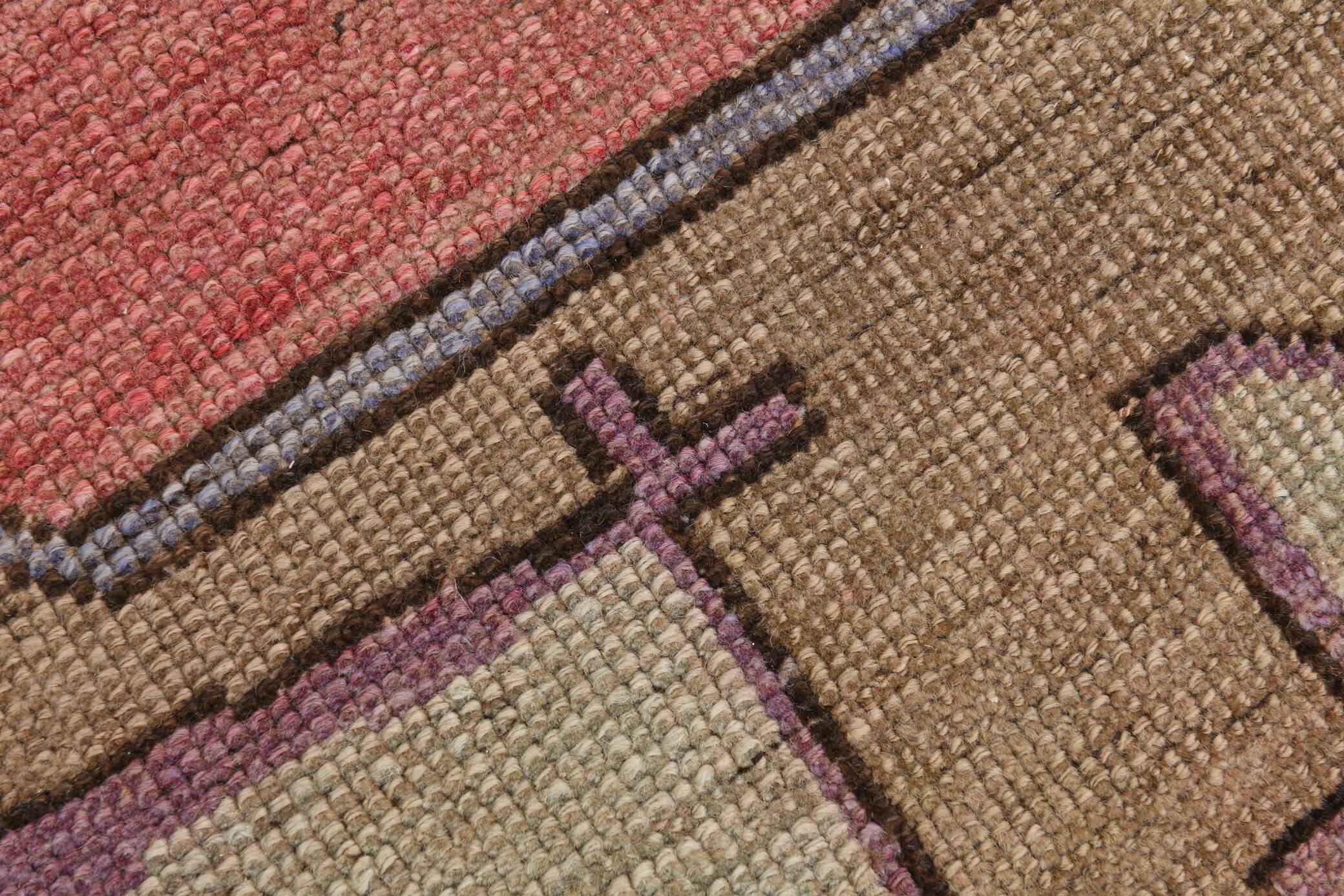 5x11 Rug For Living Room Red Brown Turkish Vintage Rug 150x338Cm