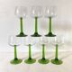 Vintage stemmed glasses, green or amber stem