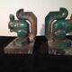 Max Le Verrier pair of Art Deco bookends "Squirrels" signed