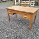 Flat oak desk with drawers, 130×70cms