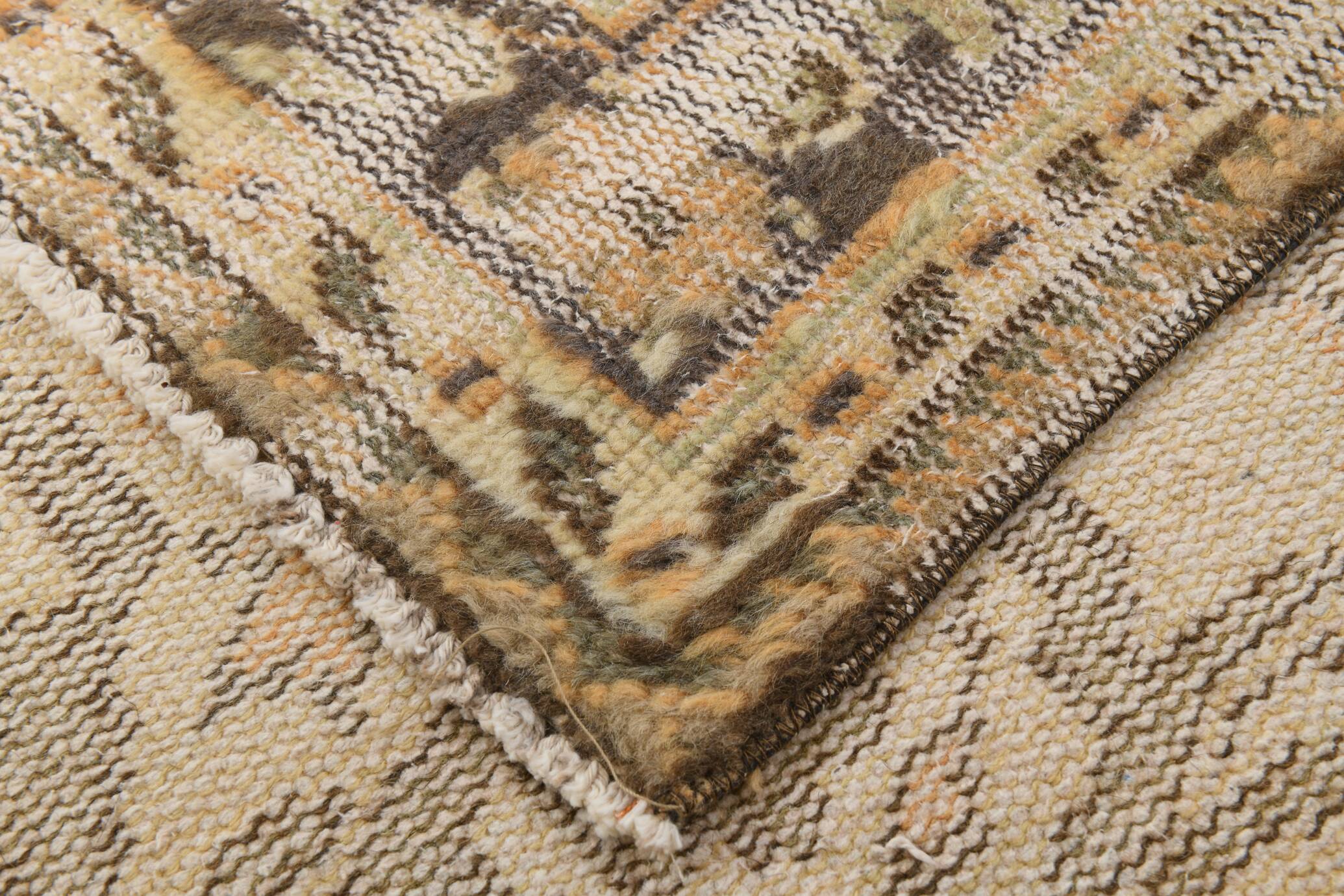 6x9 Peach Yellow Soft Pastel Turkish Vintage Rug, 185x276Cm SK 5250