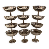 Vintage stainless steel footed bowls