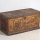 Antique solid gilded wooden chest dated 1846 #86