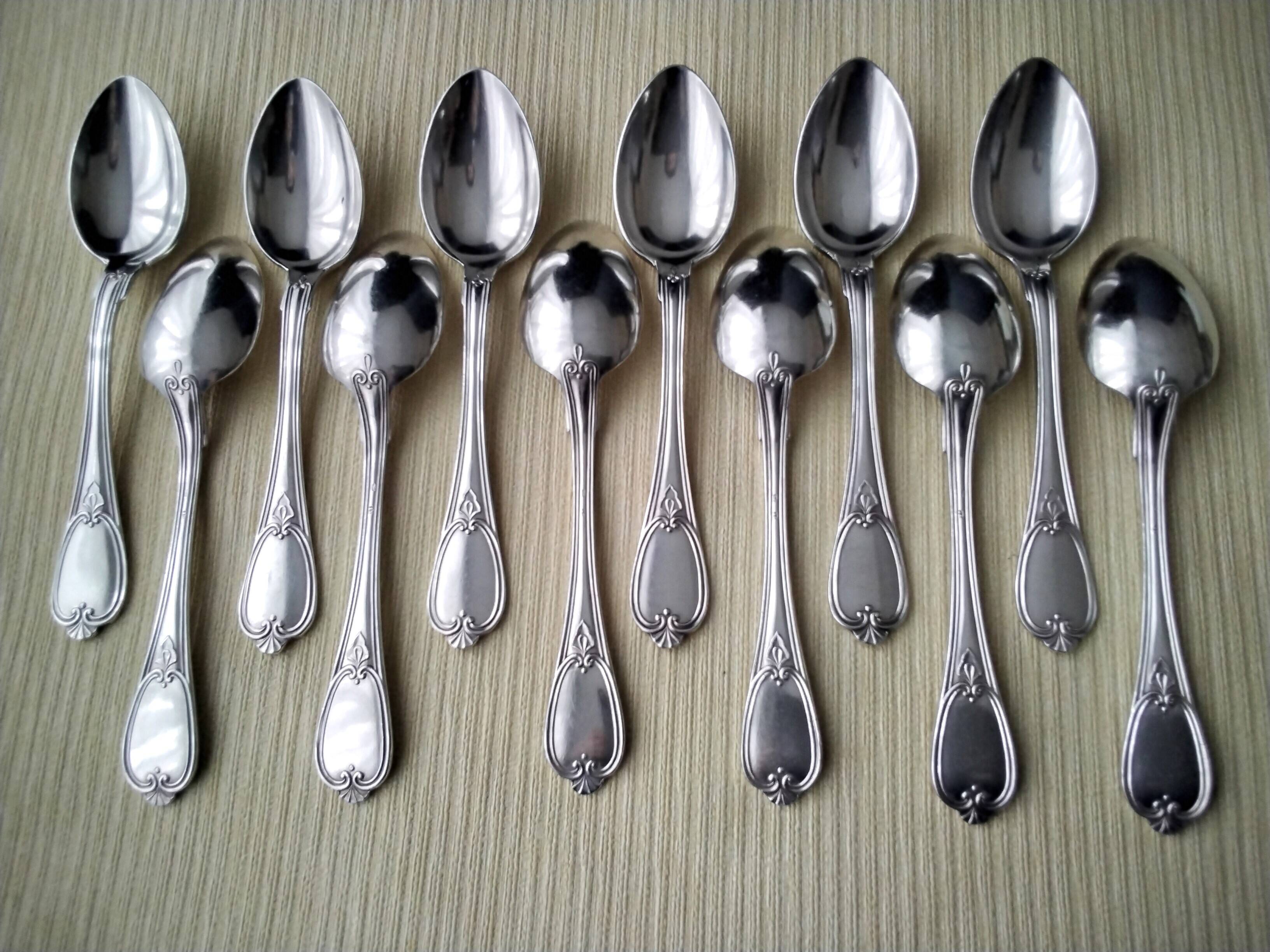 Coffret de 12 cuillères à café Métal argenté 15 G