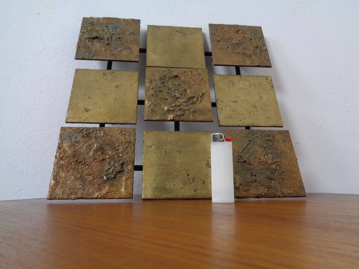 Brutalist Metal Wall Panel, 1960s