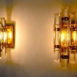 Pair of venini wall lamps Murano glass Italy 1970