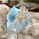 Pair of Murano glass candlesticks, iris flowers, 1960s