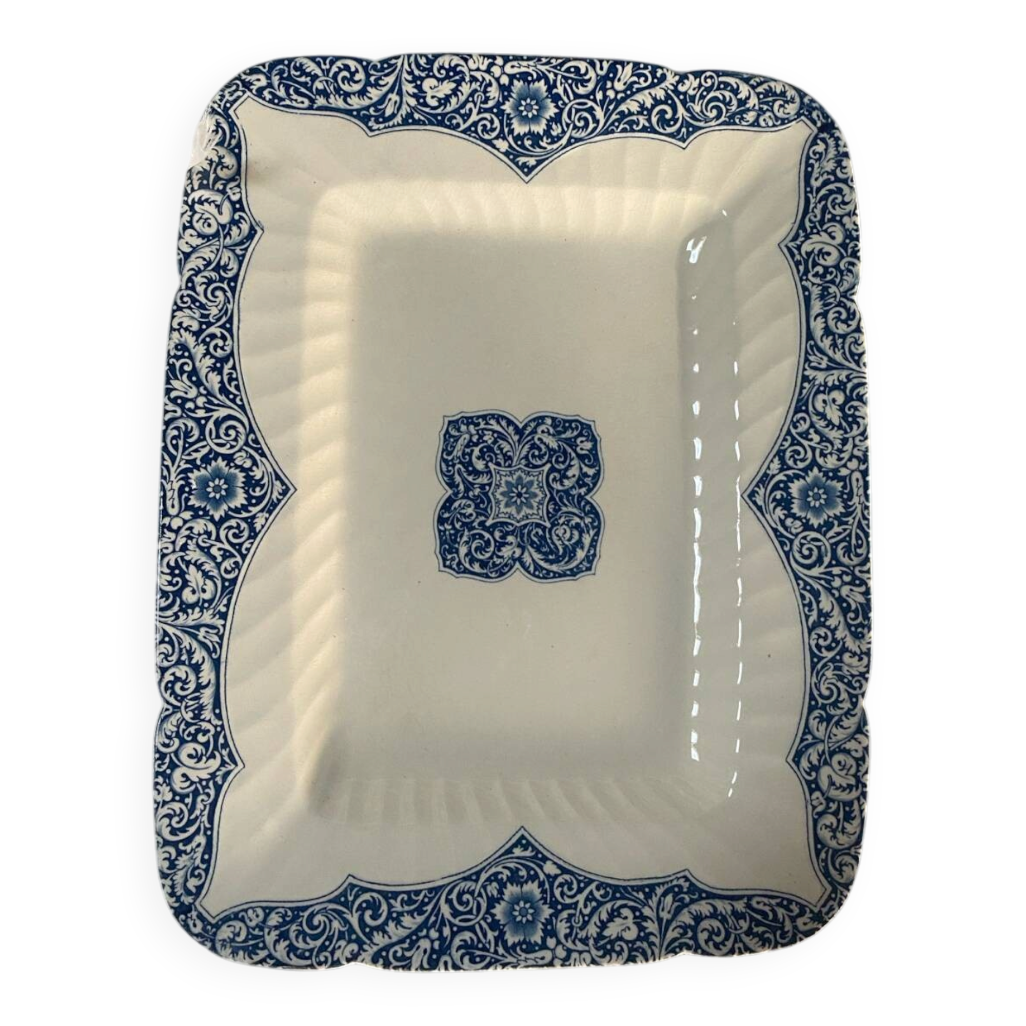 Plat rectangulaire en terre de fer Gien