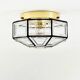 Mid-Century Glass & Iron Flush Mount/Ceiling Light from Limburg, Germany, 1960s