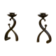 Pair of wrought iron candlesticks by Charles Piguet 1940s