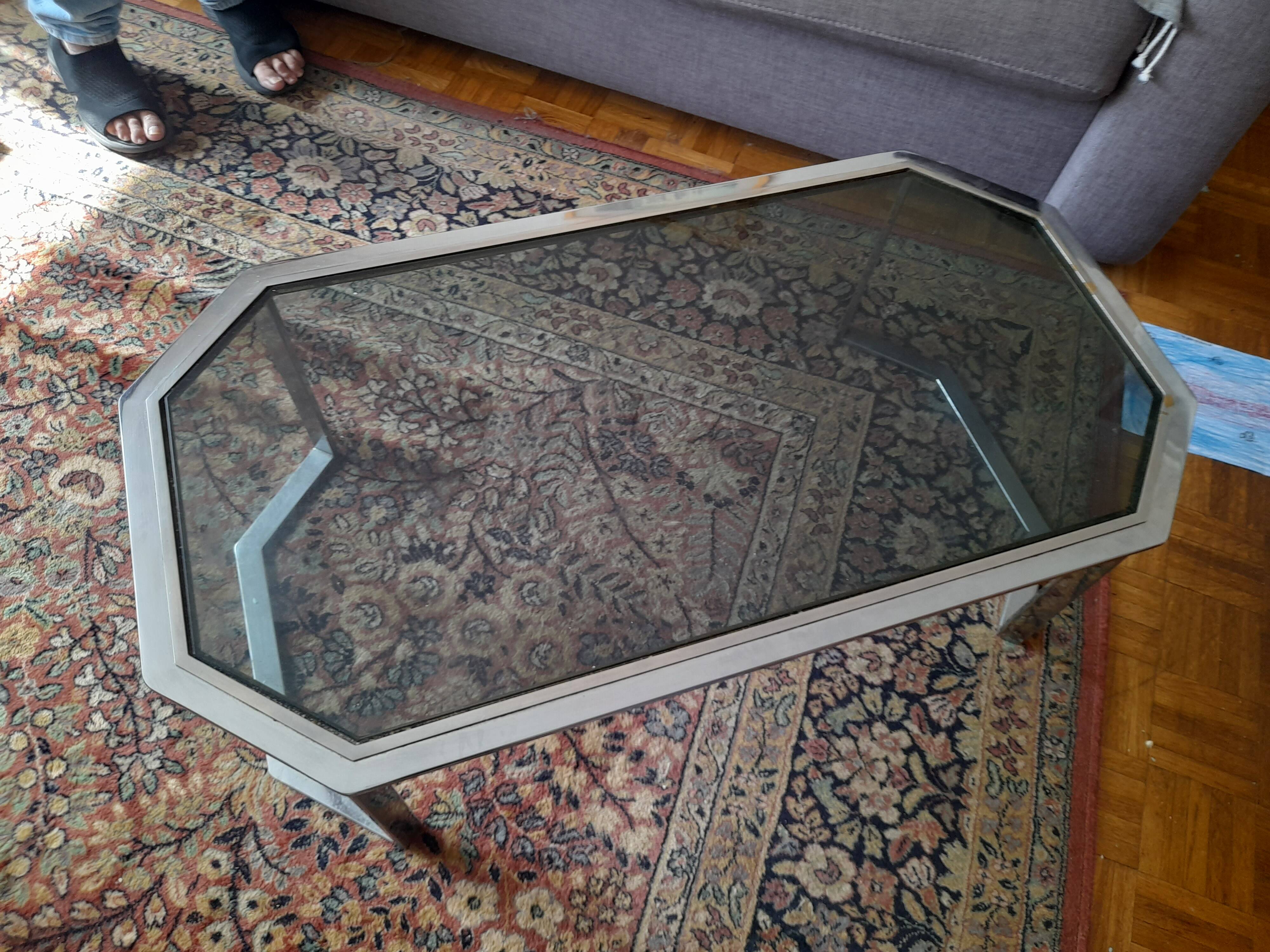 Octagonal coffee table, design by romeo rega, 1970.