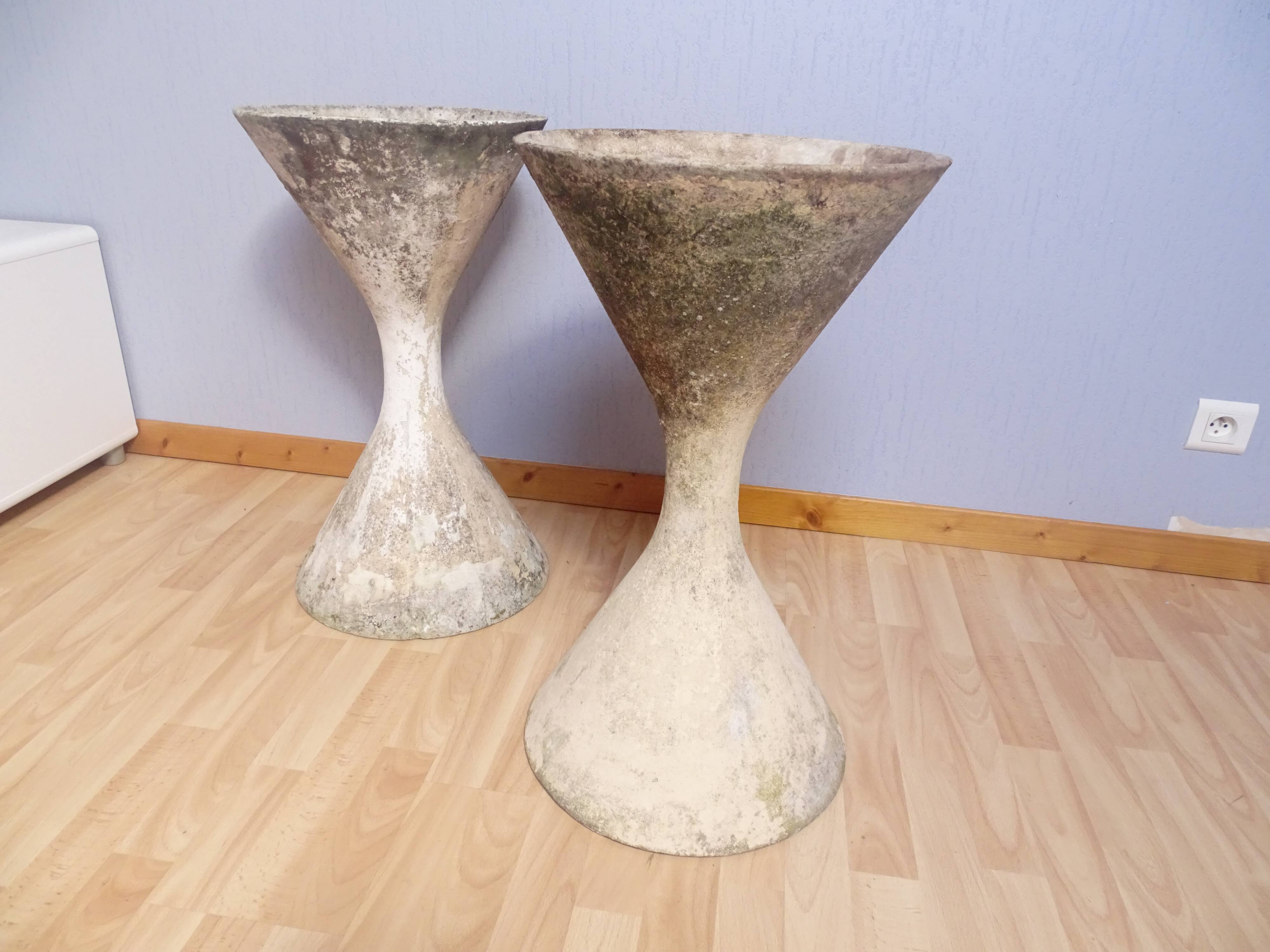 Pair of planters design Anton Bee - Willy Guhl for Eternit 1950