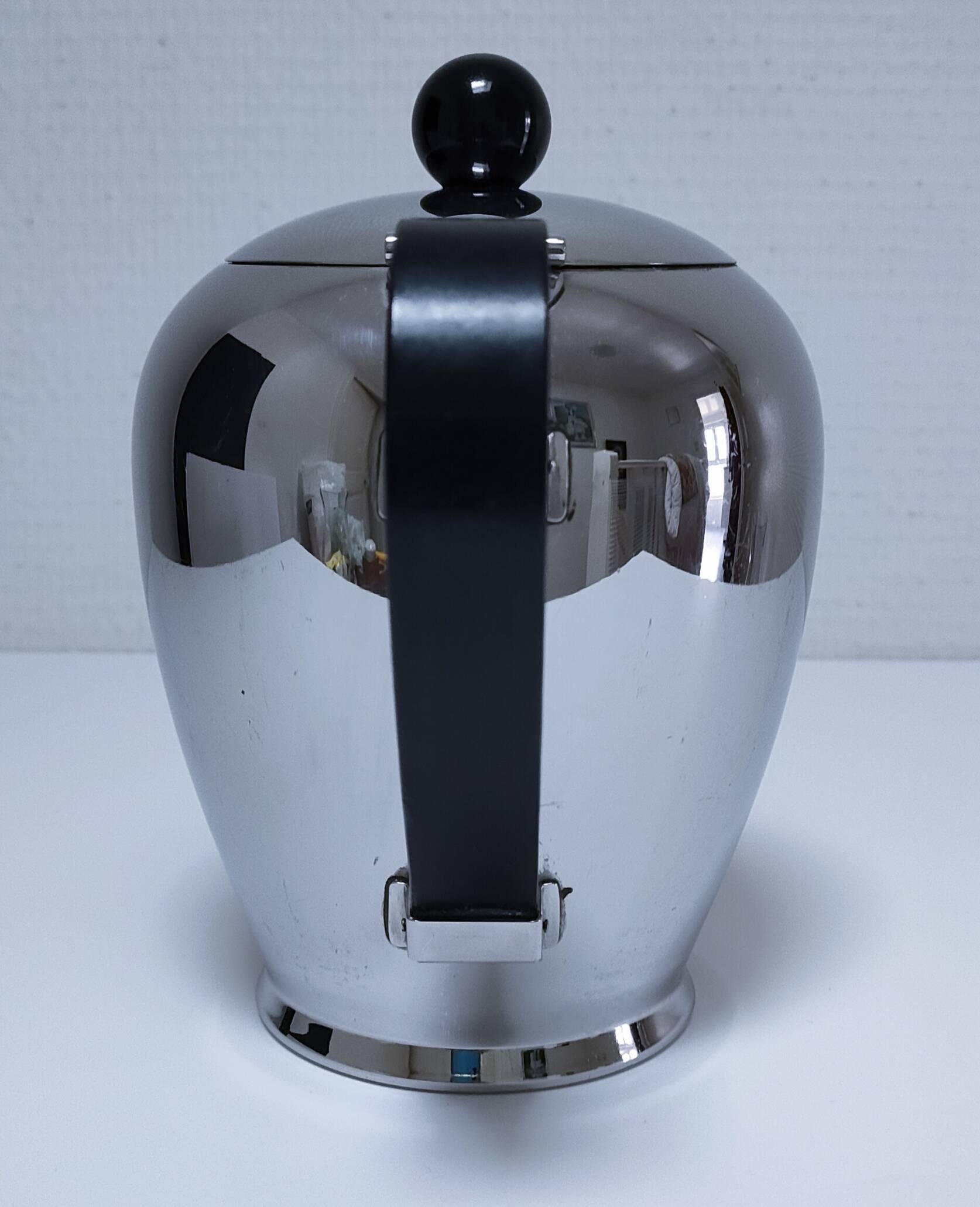 Cafetière théière "Bombé" Carlo Alessi inox vintage