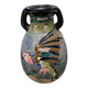 Large relief vase with parrot design