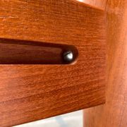 Large Danish brutalist coffee table in solid teak, 1960s.