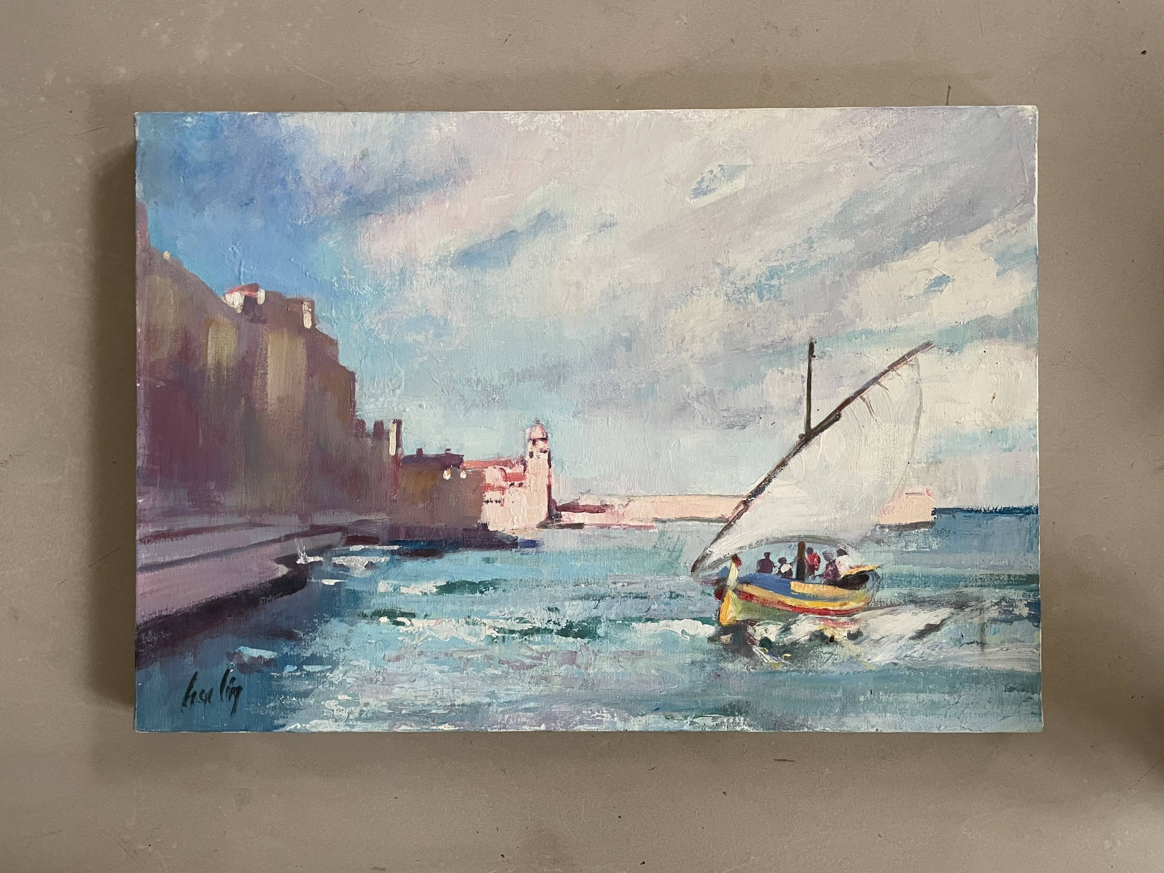 Signed seaside painting