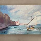 Signed seaside painting