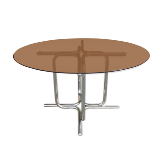 Glass and chrome table, 1970