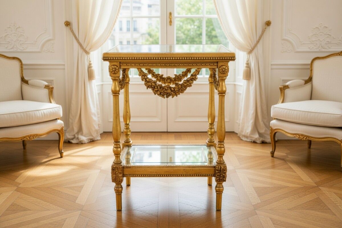 Antique table from around 1900, France.