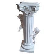 Elegante Colonna con Angeli in Ceramica – Stile Neo-Barocco (Anni '80)
