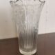 Chiseled glass vase roses pattern