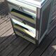 Meuble d appoint, commode 3 tiroirs, en bois, rénovée vintage