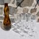 Set of 8 champagne flutes in cut crystal
