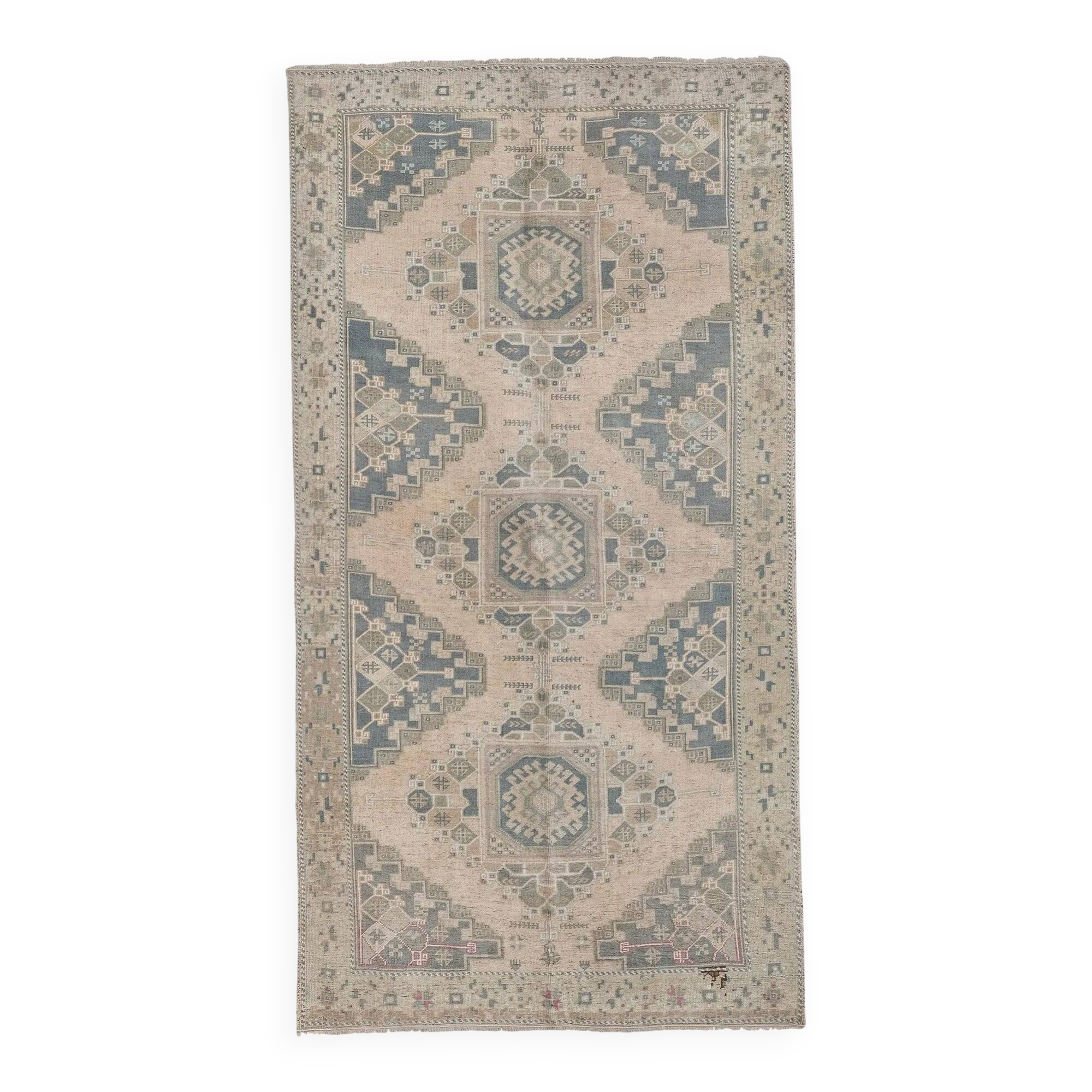 Vintage Turkish hallway rug 141x263 cm