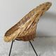 Children's rattan basket armchair, metal compass legs (n2)