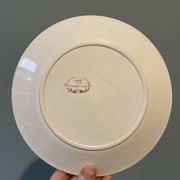 Set of 4 old flat plates Terre de Fer, earthenware of Badonviller