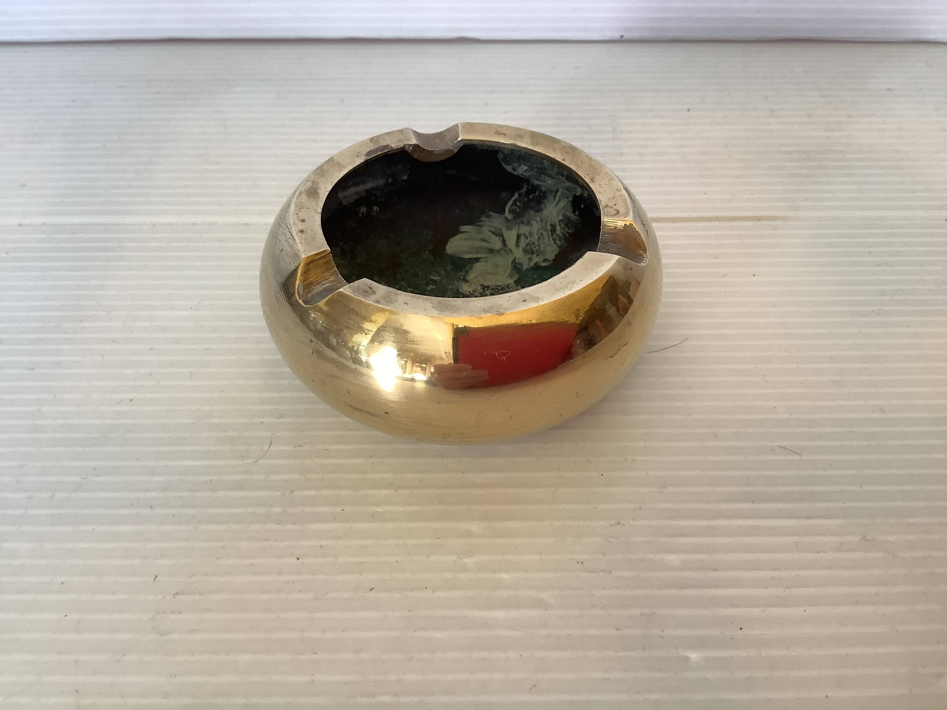 Individual brass ashtray
