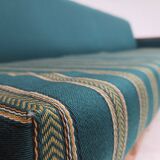 1970s, Danish 4-seater sofa, furniture wool, solid oak wood.