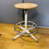 Adjustable workshop stool, vintage industrial stool