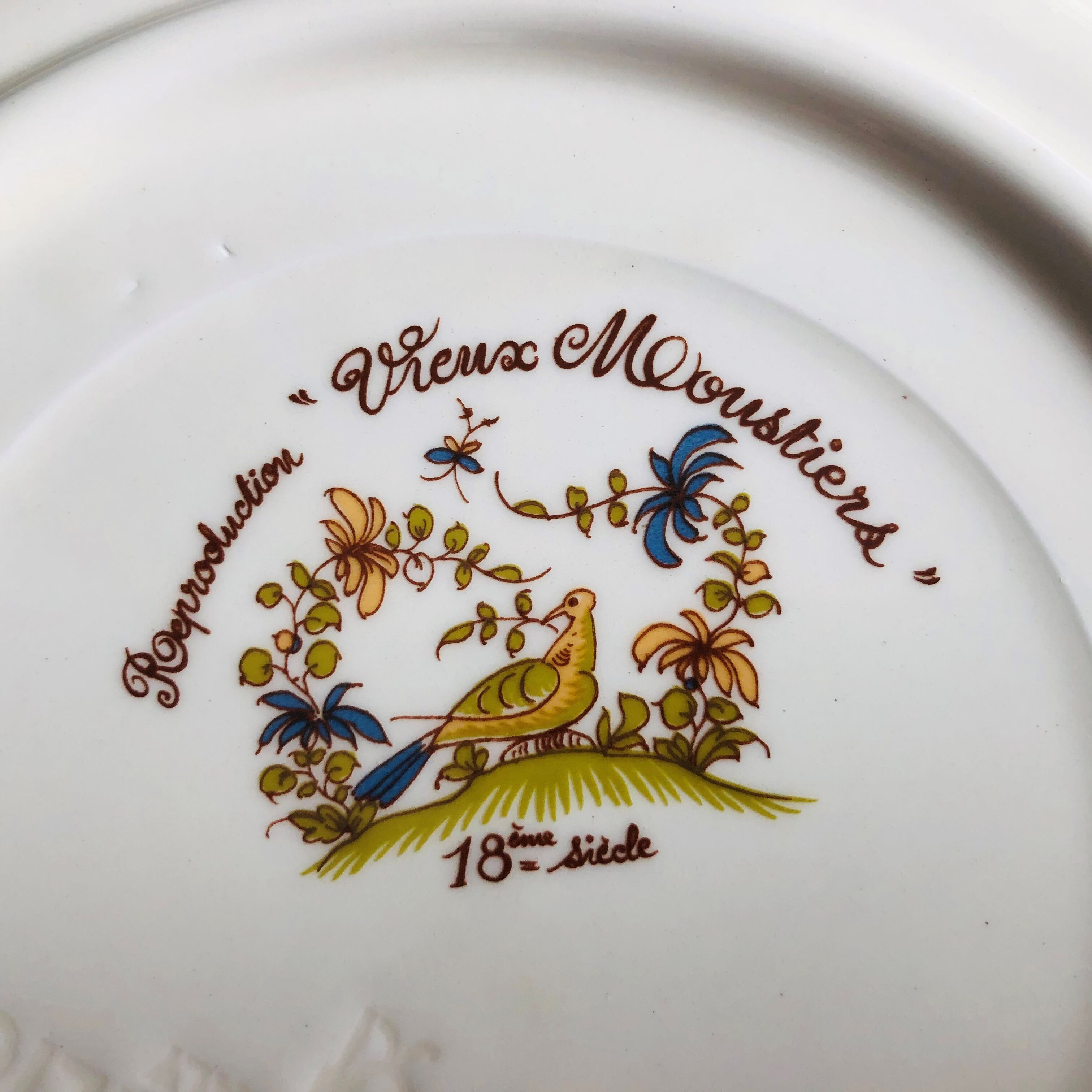 6 plates in Moustiers earthenware