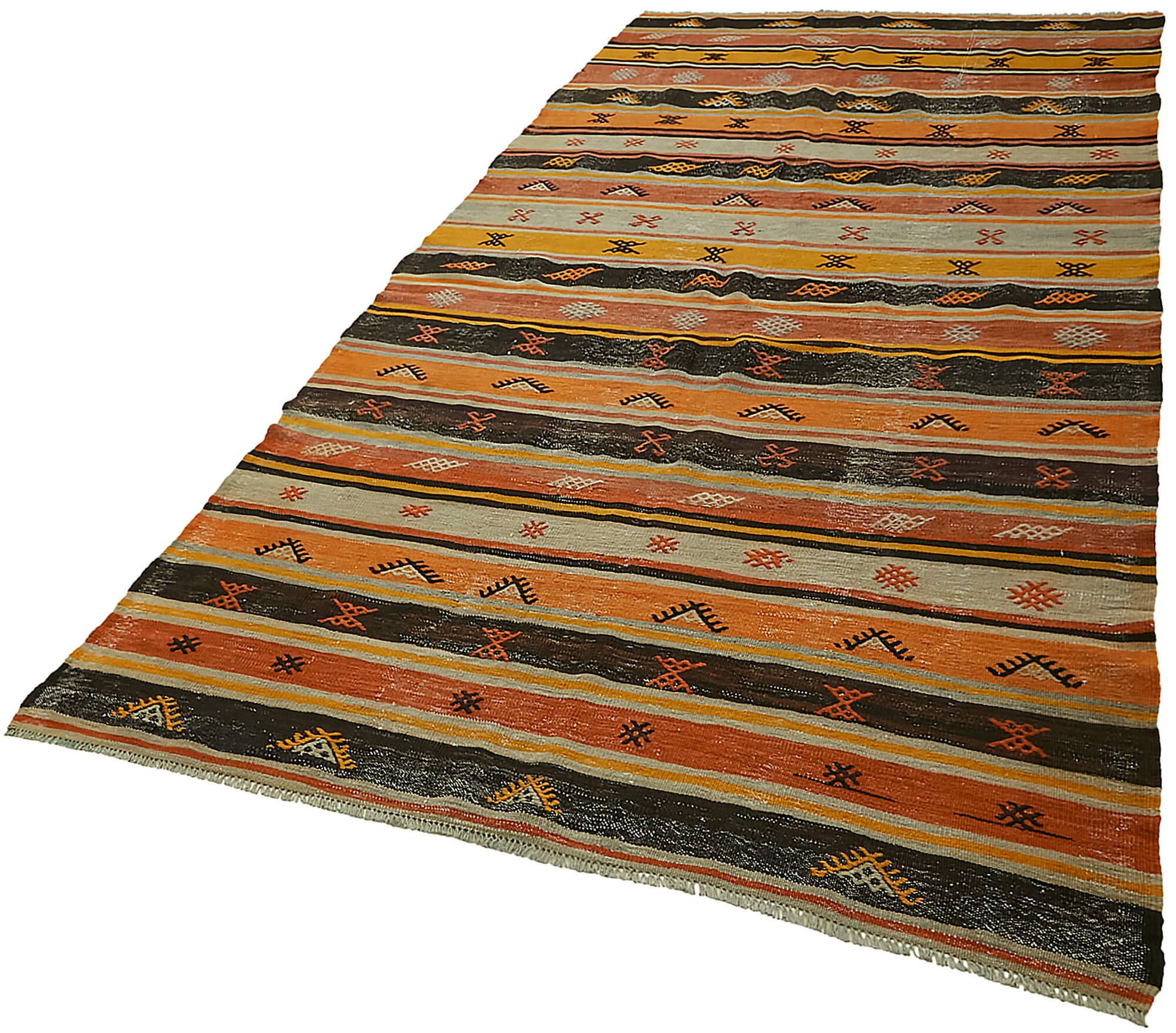 Turkish Handmade Vintage Anatolian Kilim 174 cm x 301 cm