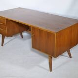 Walnut Executive Desk – 1960s Mid-Century Design Office Table